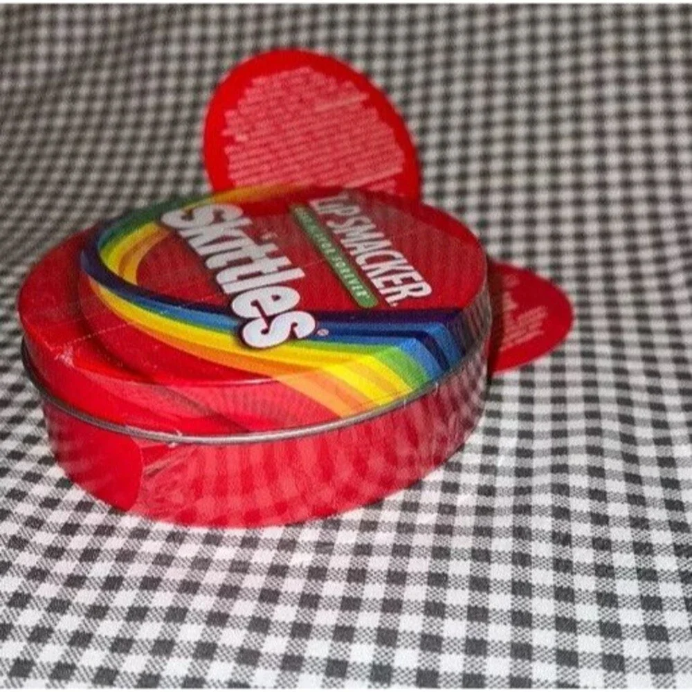 Lip Smacker Skittles 3-Piece Lip Balm Tin Strawberry, Green Apple, Mango Tangelo